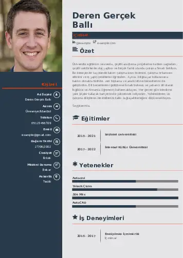 İç Mimar Cv Örnekleri cv indir